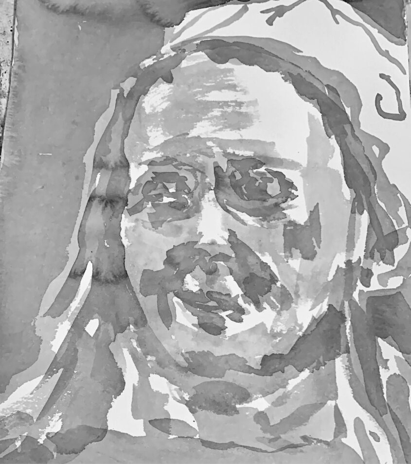 Selfportrait | 2024 | Ink on Paper | 40 cm x 30 cm (15,7 in x 11,8 in)